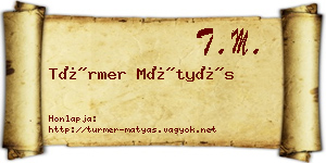 Türmer Mátyás névjegykártya